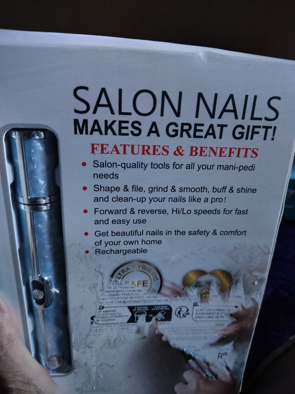 💅New Salon Nails Electric Nail File Set - Rechargeable Mani-Pedi Kit 💅